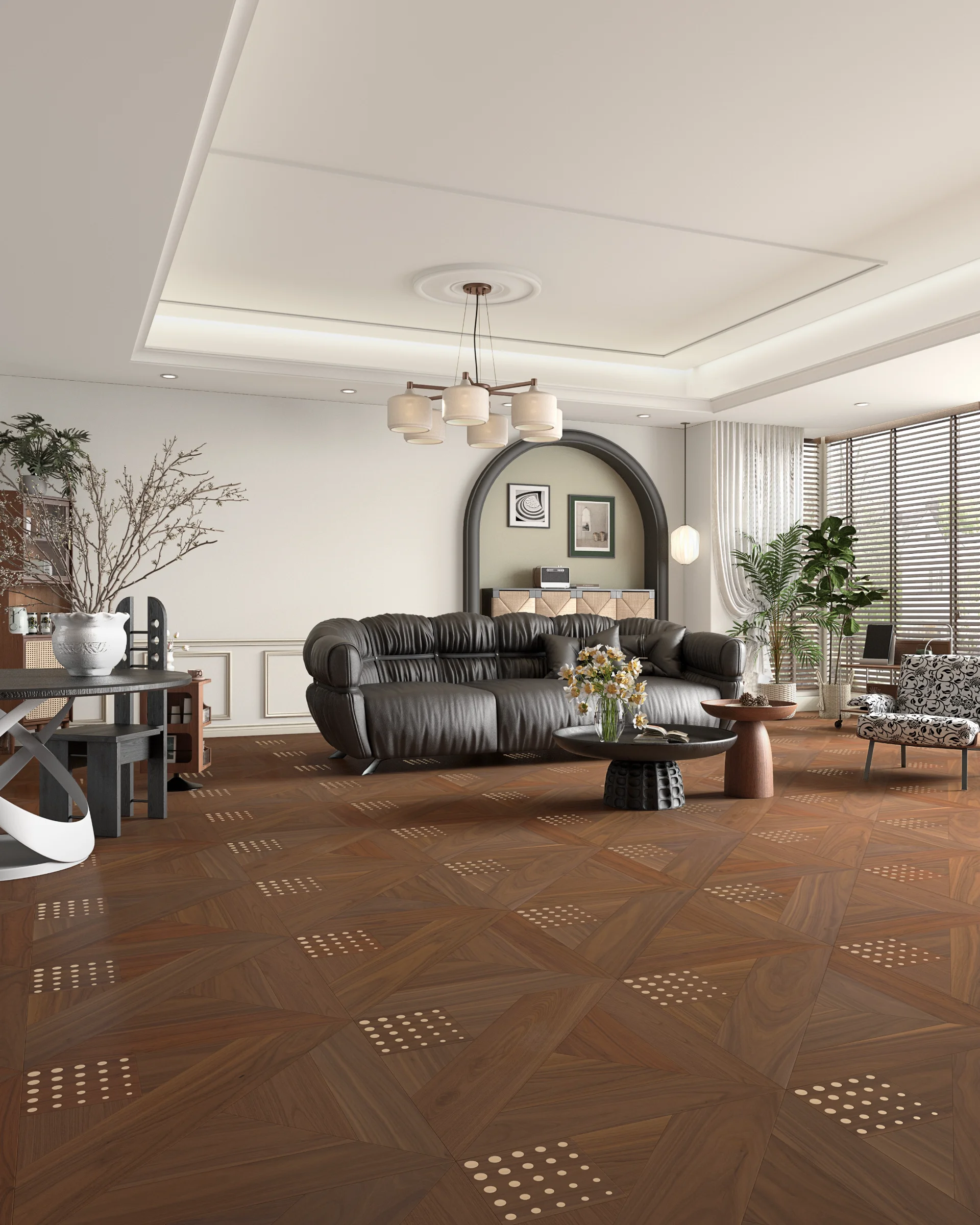 Modern Living Room Dark Sofa