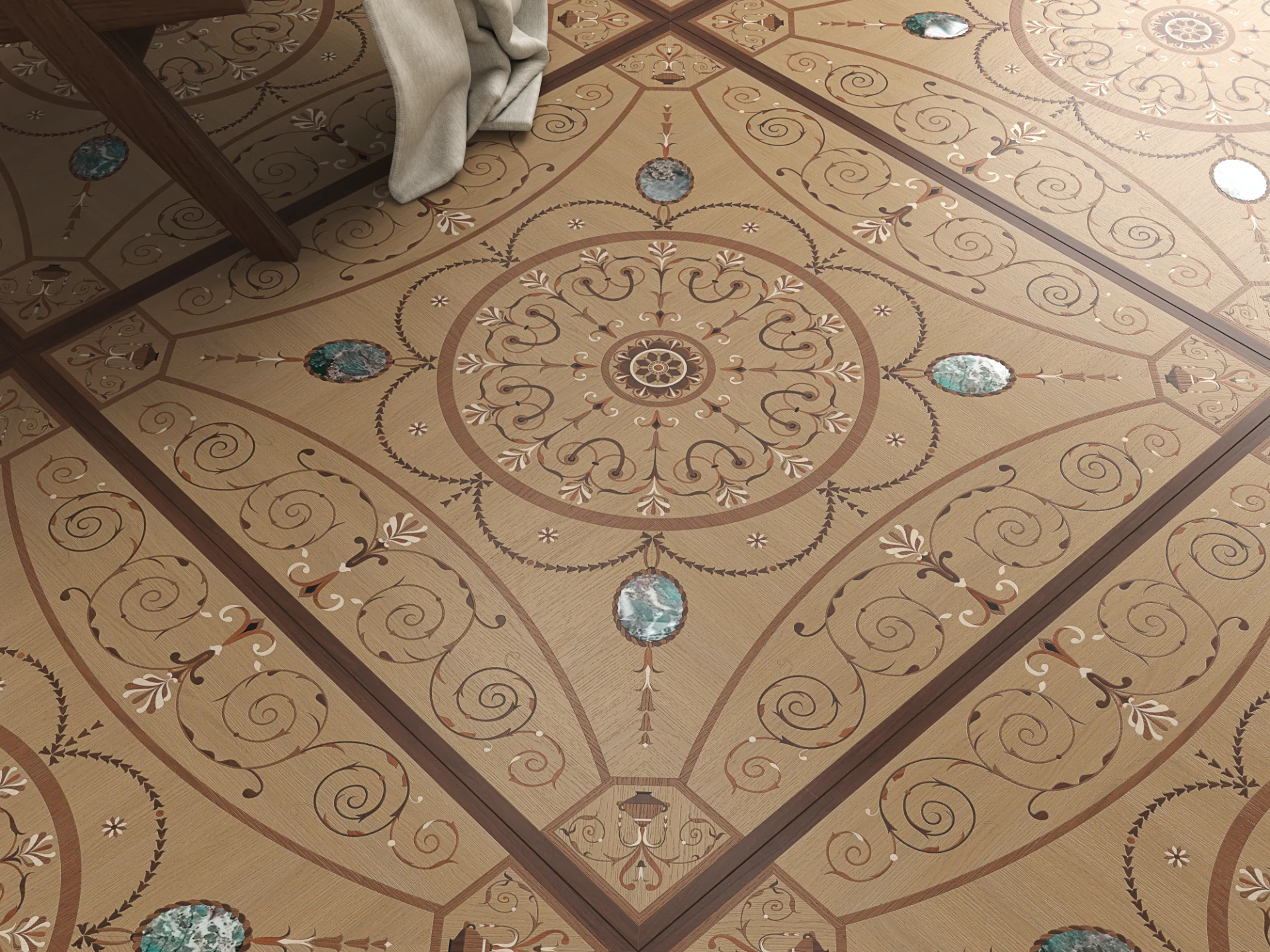 Ornate Wooden Tile Flooring